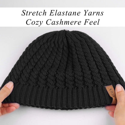 Winter Beanie Hats for Women Womens Warm Knit Fur Bobble Pom Pom Hat