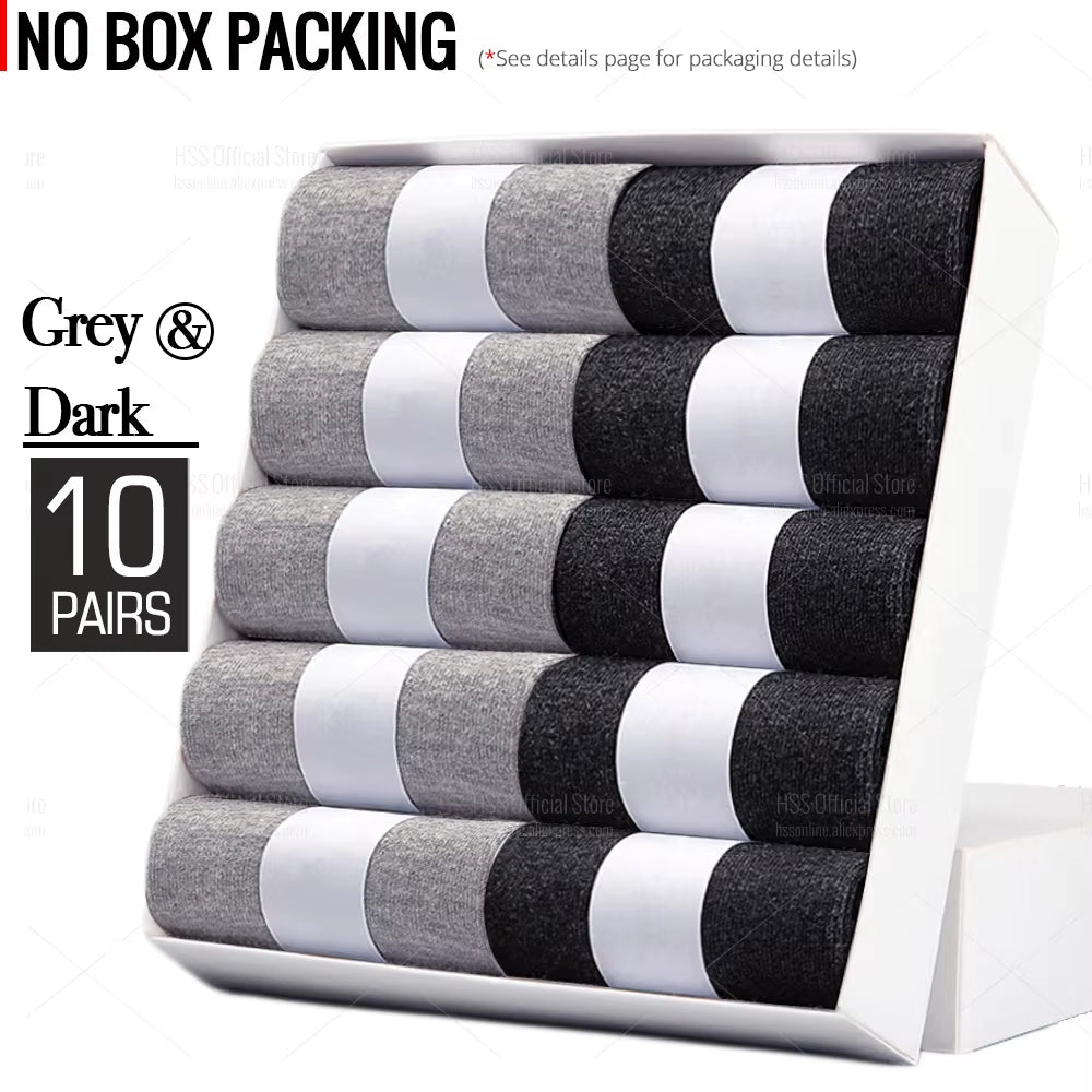 5/10 Pairs Men'S Cotton Blend Socks Black Business Men Socks Soft Breathable Summer Winter for Male Socks plus Size (6.5-14)