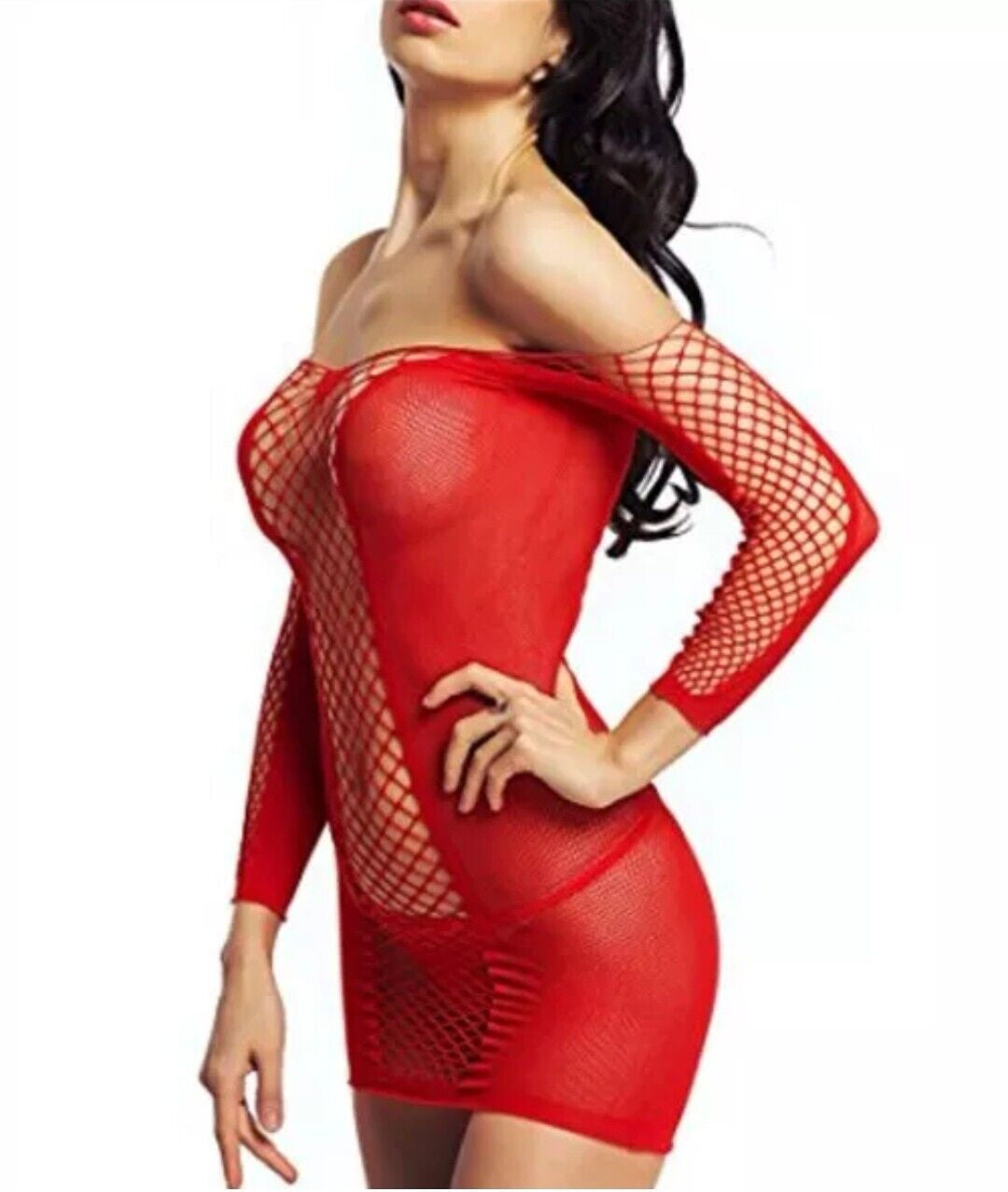 Women'S plus Size Sexy Lingerie Body Stocking Bodysuit Nightwear Mini Dress